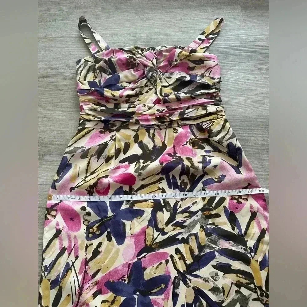 Banana Republic 100% silk art to wear full color sundress size 6 petite - Picture 9 of 10